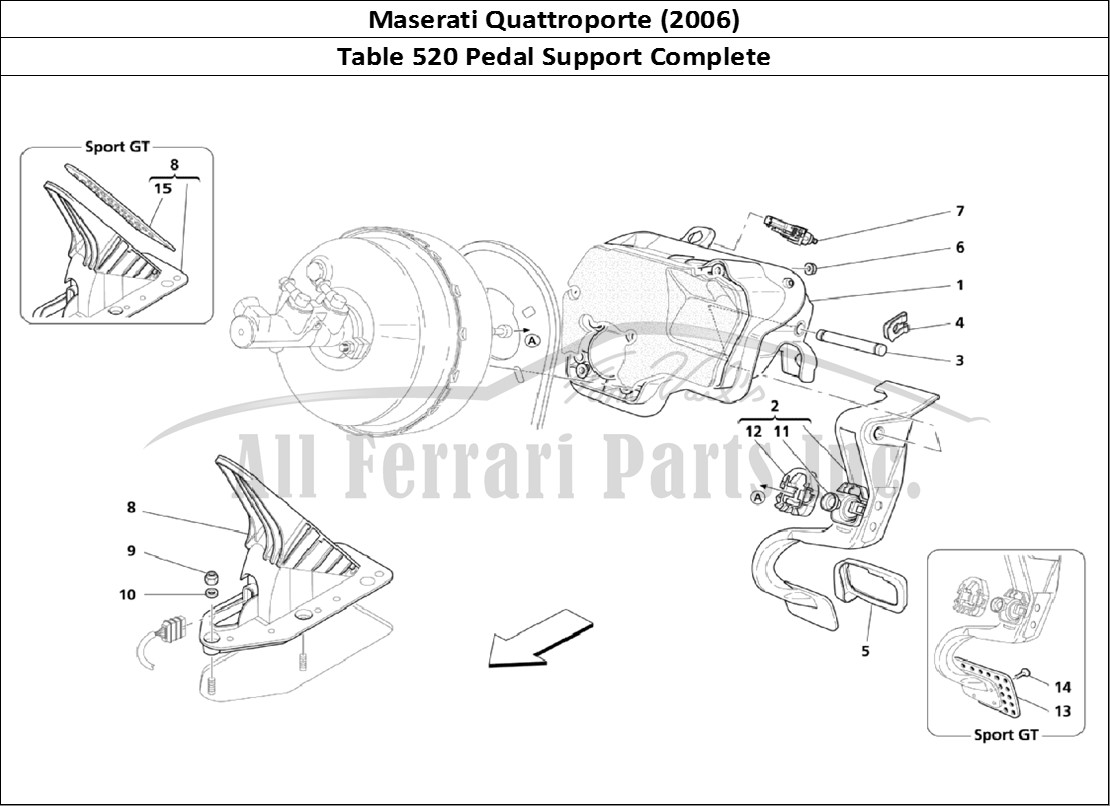 Ferrari Parts Maserati QTP. (2006) Page 520 Complete Pedal Support