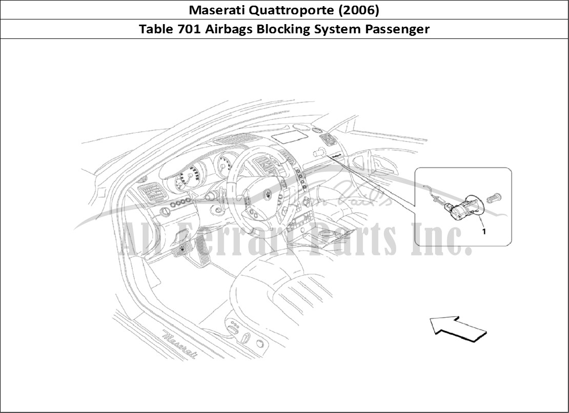 Ferrari Parts Maserati QTP. (2006) Page 701 Passenger Air-Bag Blockin