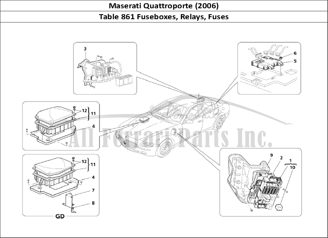 Ferrari Parts Maserati QTP. (2006) Page 861 Relays, Fuses And Cases