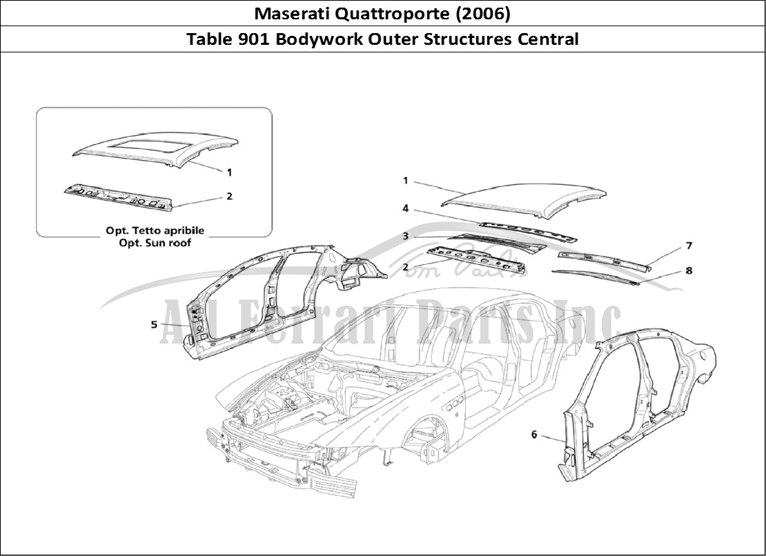 Ferrari Parts Maserati QTP. (2006) Page 901 Central Outer Structures