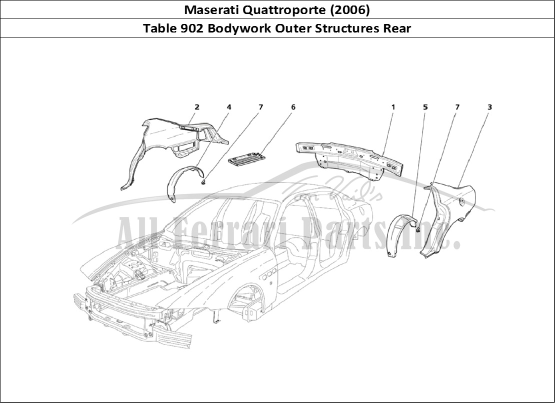 Ferrari Parts Maserati QTP. (2006) Page 902 Rear Outer Structures And