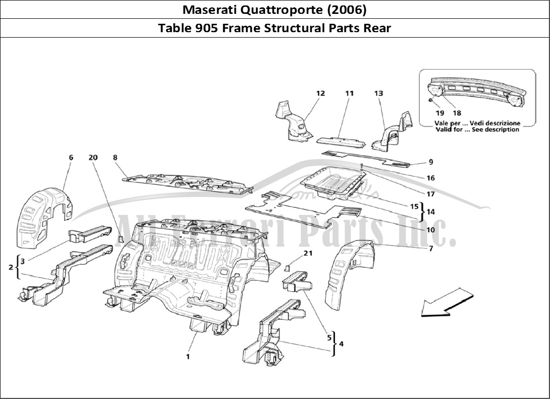 Ferrari Parts Maserati QTP. (2006) Page 905 Rear Structural Parts
