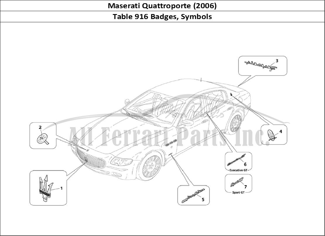 Ferrari Parts Maserati QTP. (2006) Page 916 Marks And Symbols
