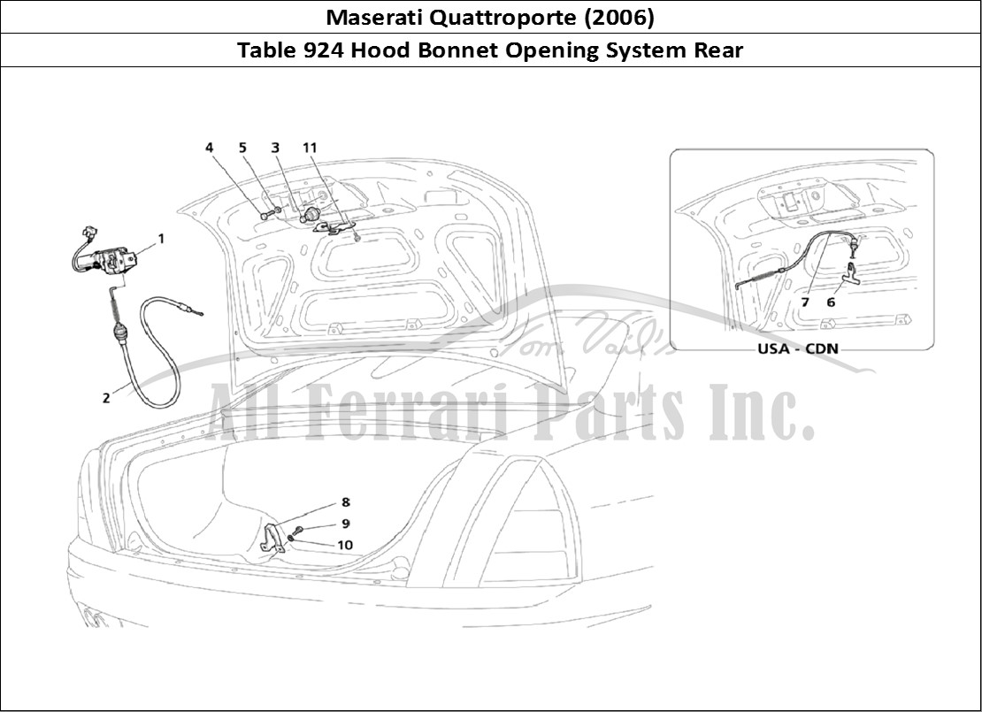 Ferrari Parts Maserati QTP. (2006) Page 924 Rear Hood Opening Device