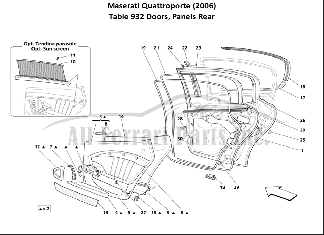 Ferrari Parts Maserati QTP. (2006) Page 932 Rear Doors: Panels