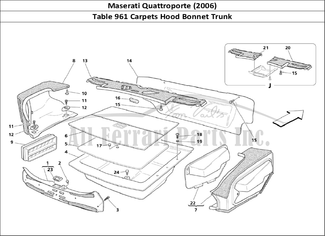 Ferrari Parts Maserati QTP. (2006) Page 961 Trunk Hood Carpets