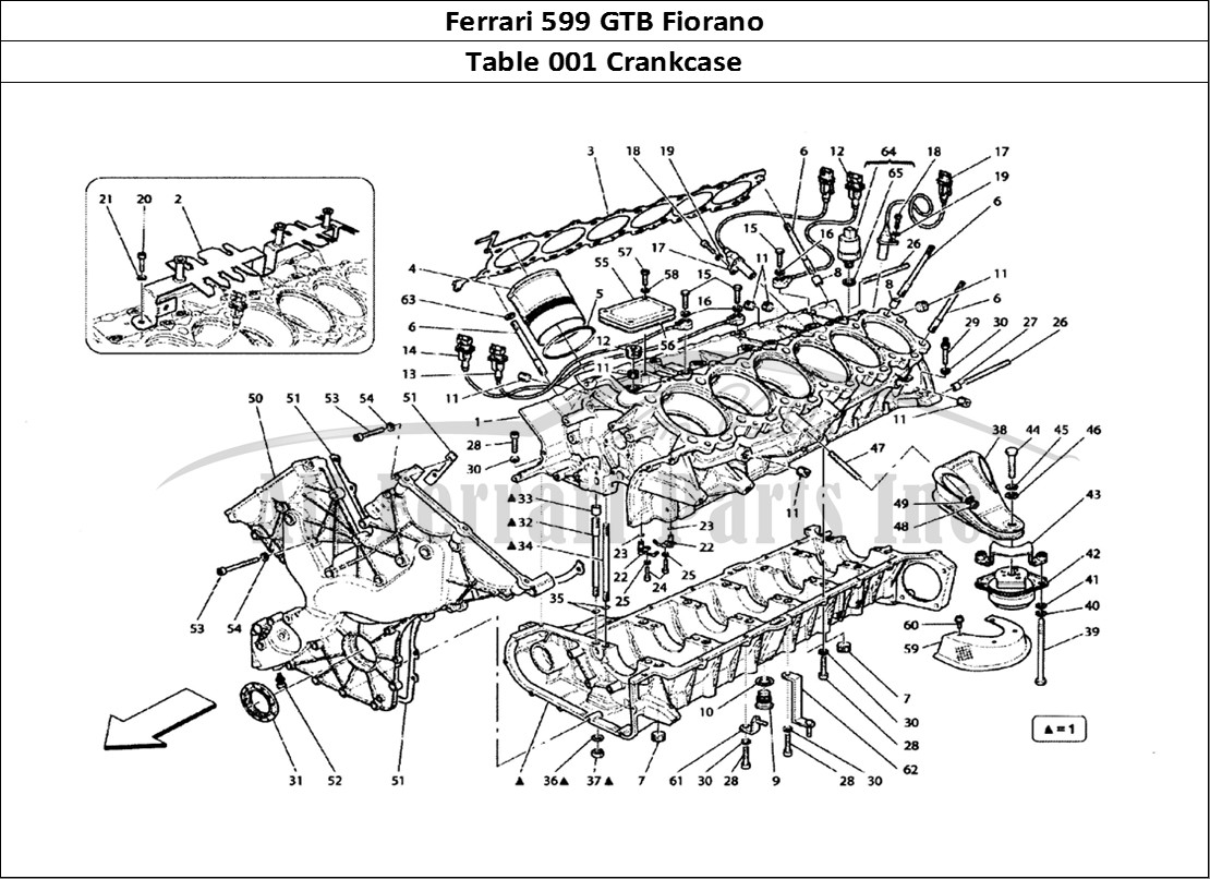 Ferrari Parts Ferrari 599 GTB Fiorano Page 001 Crankcase