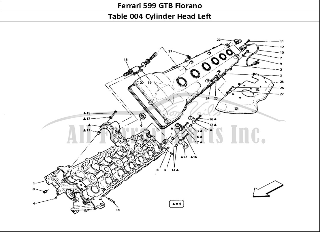 Ferrari Parts Ferrari 599 GTB Fiorano Page 004 LH Cylinder Head