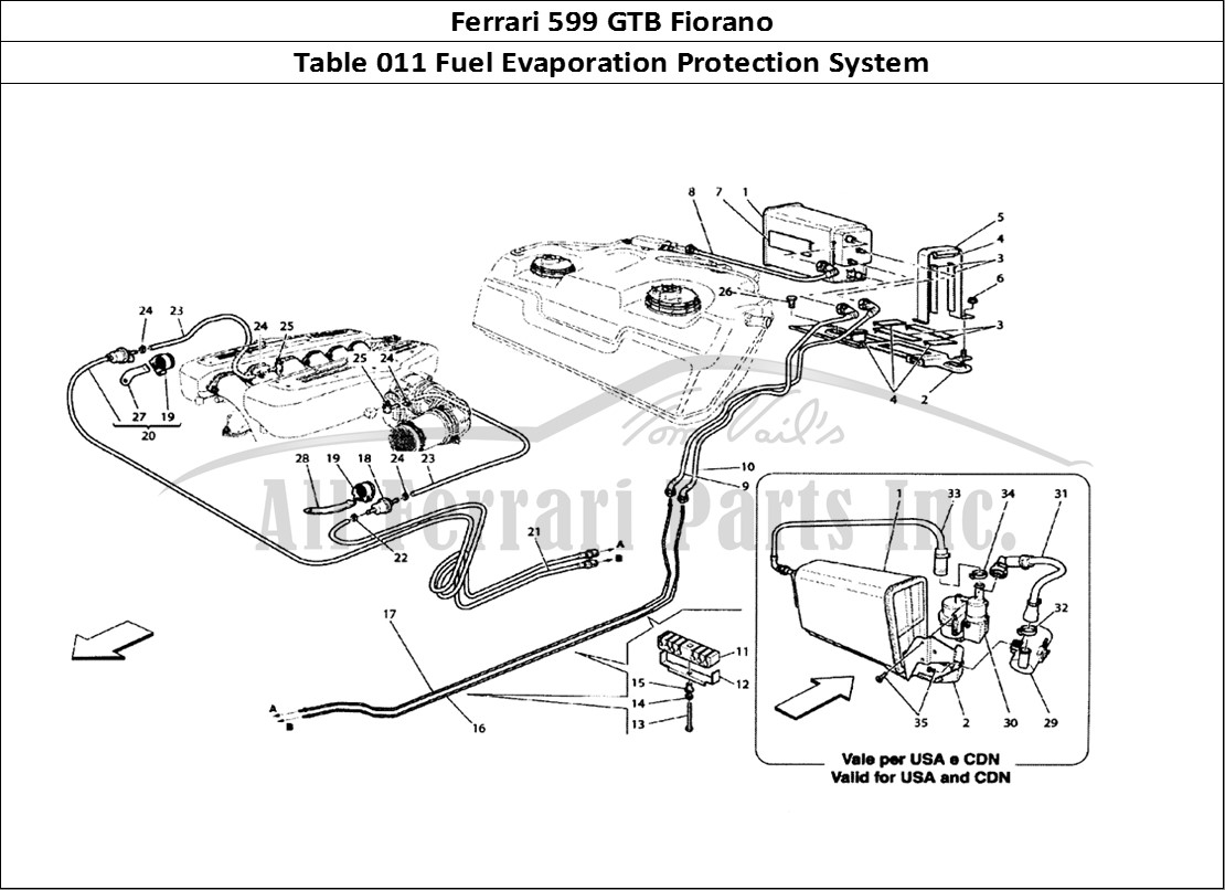 Ferrari Parts Ferrari 599 GTB Fiorano Page 011 Antievaporation Device