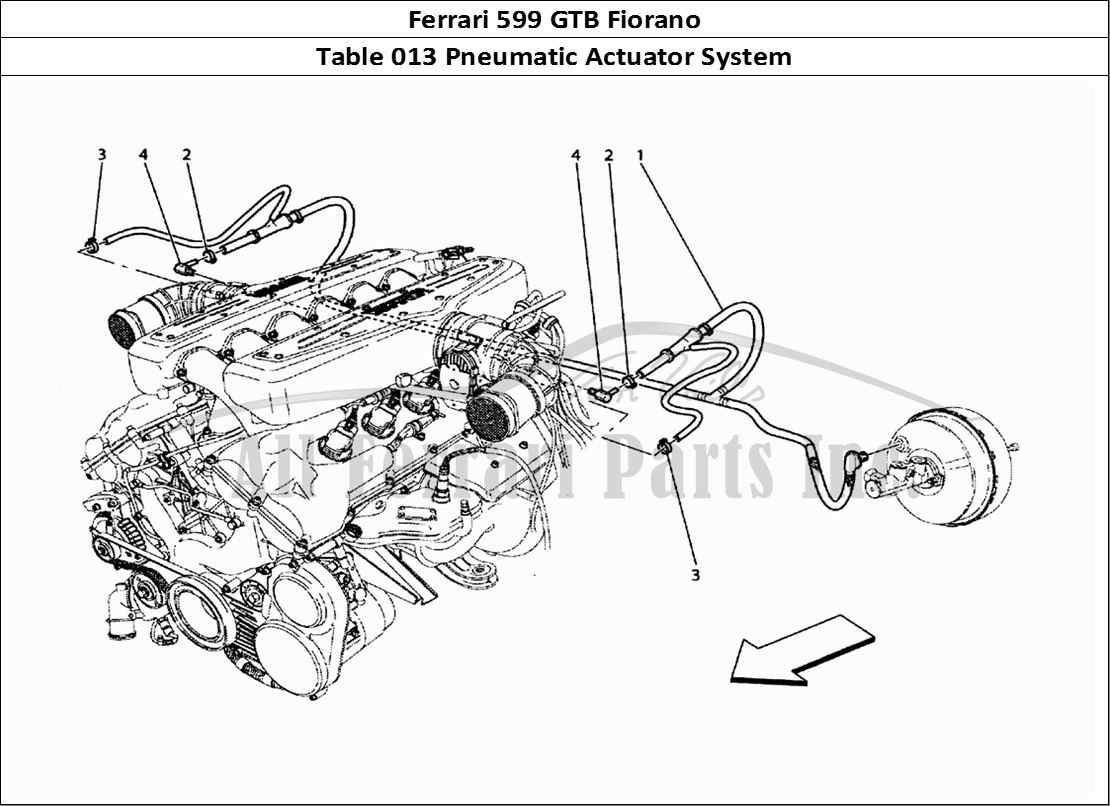 Ferrari Parts Ferrari 599 GTB Fiorano Page 013 Pneumatics Actuator Syste