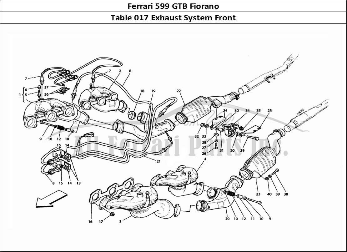Ferrari Parts Ferrari 599 GTB Fiorano Page 017 Front Exhaust System