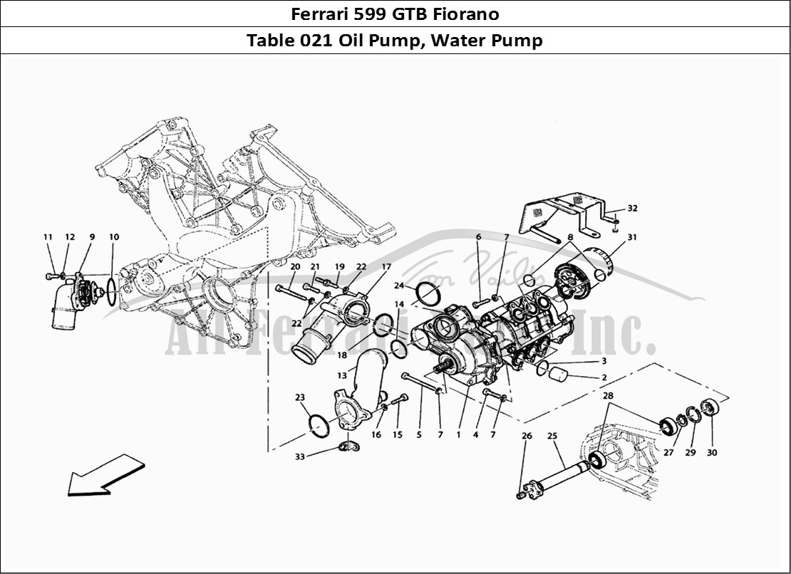 Ferrari Parts Ferrari 599 GTB Fiorano Page 021 Oil/Water Pump