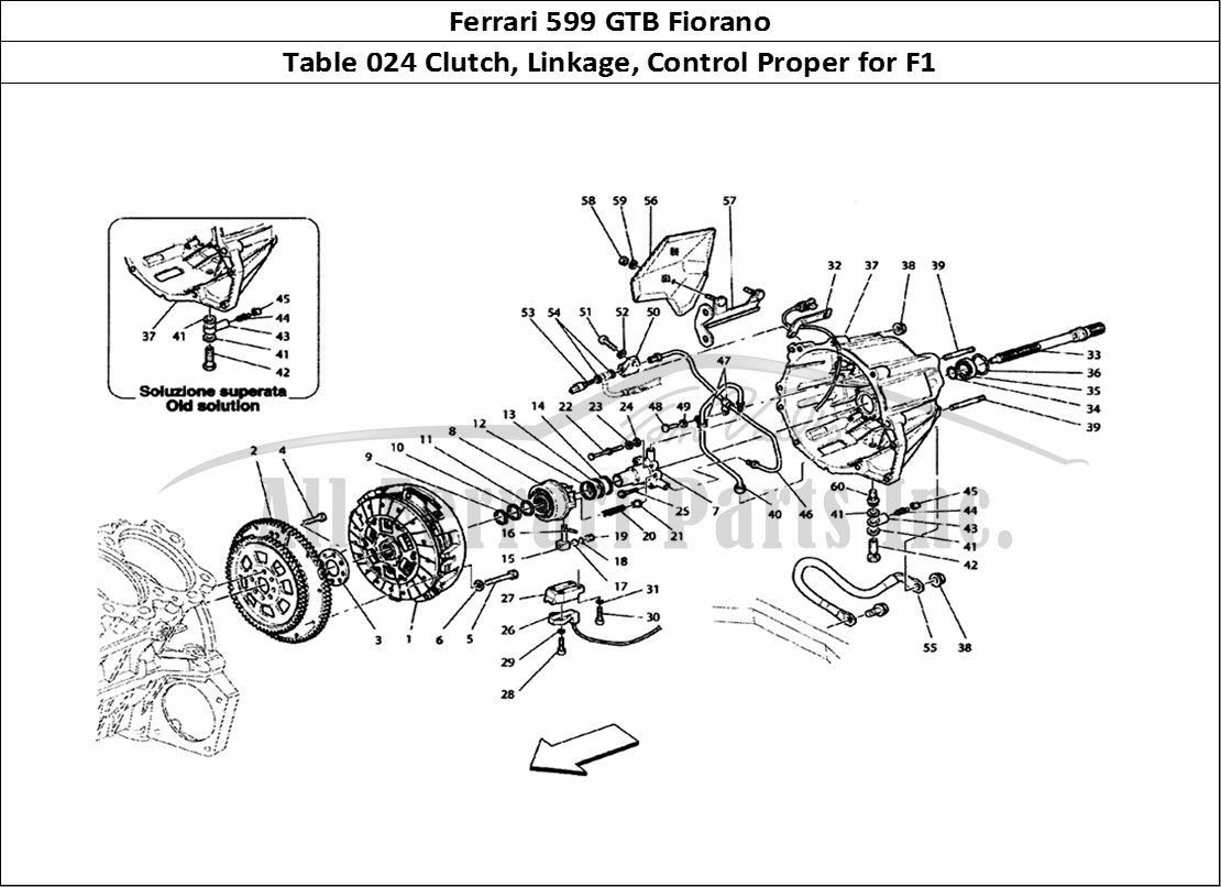 Ferrari Parts Ferrari 599 GTB Fiorano Page 024 Clutch And Controls - Val