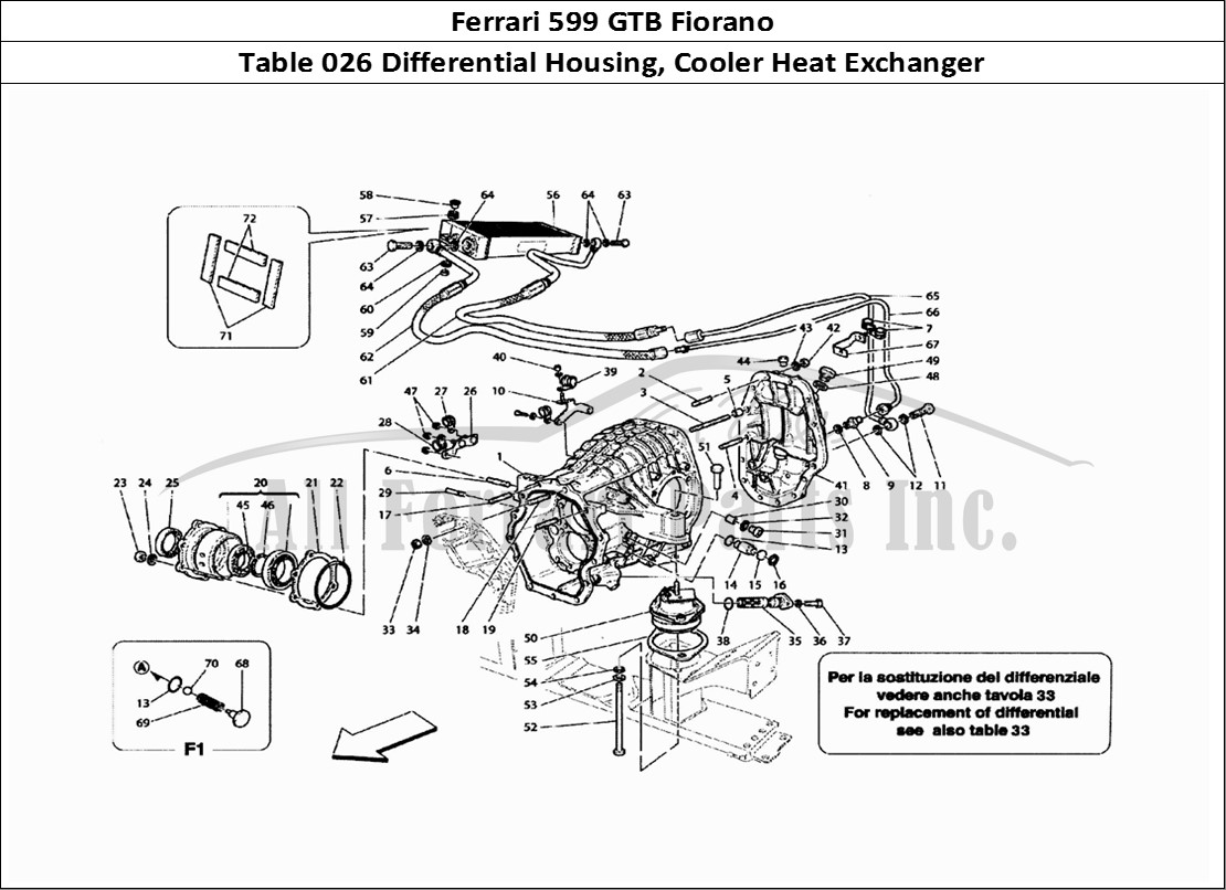 Ferrari Parts Ferrari 599 GTB Fiorano Page 026 Differential Carrier & Cl
