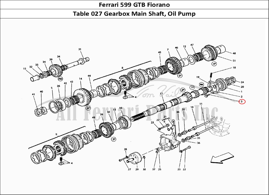 Ferrari Parts Ferrari 599 GTB Fiorano Page 027 Main Shaft Gears And Clut