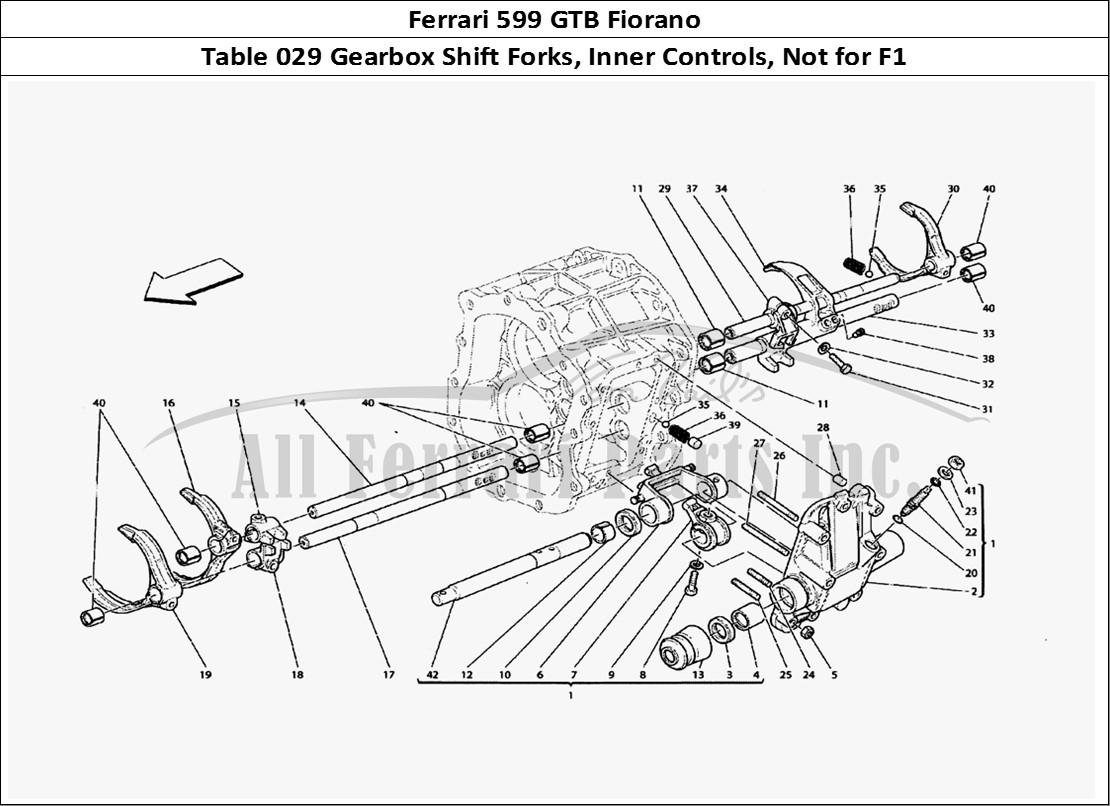 Ferrari Parts Ferrari 599 GTB Fiorano Page 029 Inside Gearbox Controls -
