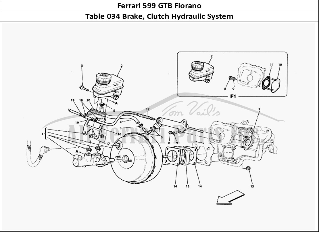 Ferrari Parts Ferrari 599 GTB Fiorano Page 034 Brake and Clutch Hydrauli