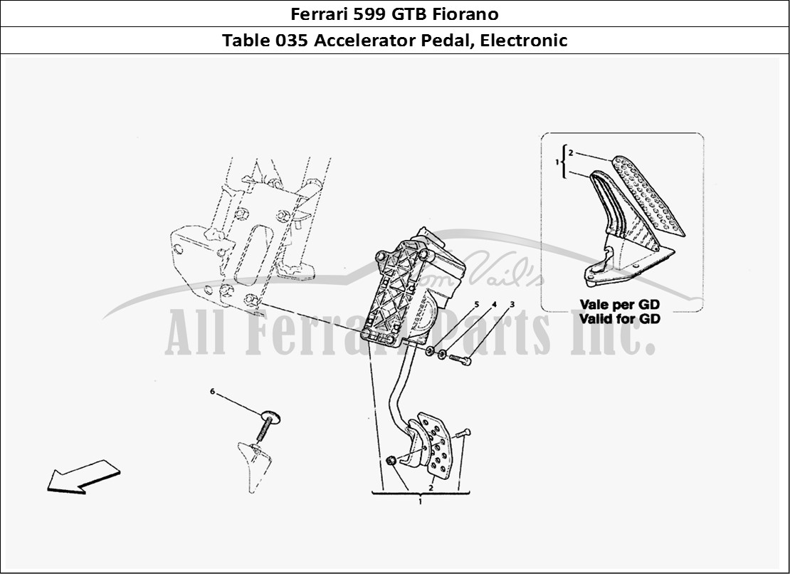 Ferrari Parts Ferrari 599 GTB Fiorano Page 035 Electronic Accelerator Pe