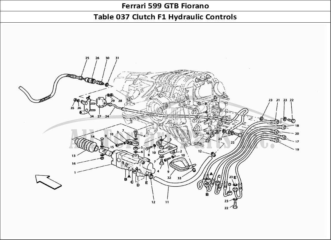 Ferrari Parts Ferrari 599 GTB Fiorano Page 037 F1 Clutch Hydraulic Contr