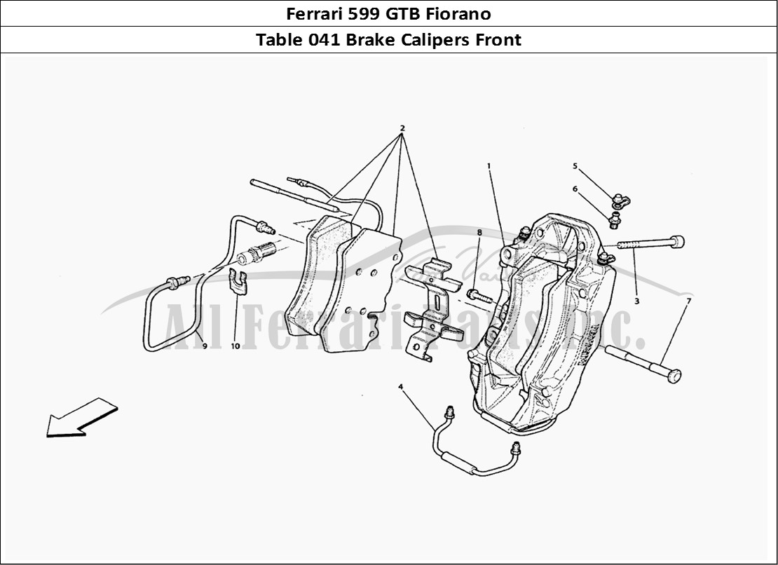 Ferrari Parts Ferrari 599 GTB Fiorano Page 041 Caliper For Front Brake