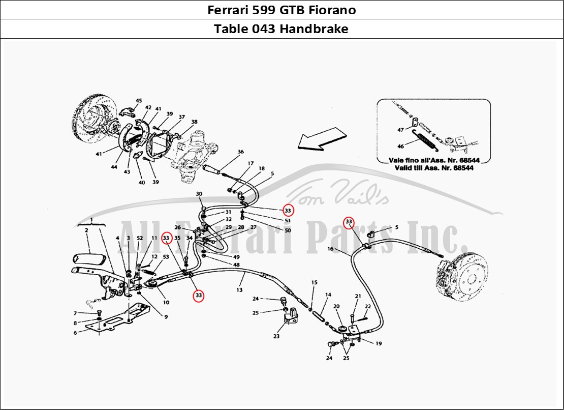 Ferrari Parts Ferrari 599 GTB Fiorano Page 043 Hand-Brake Control