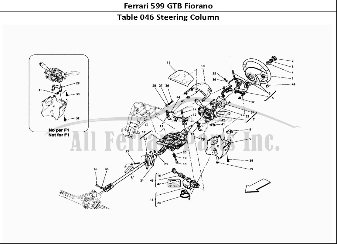 Ferrari Parts Ferrari 599 GTB Fiorano Page 046 Steering Column
