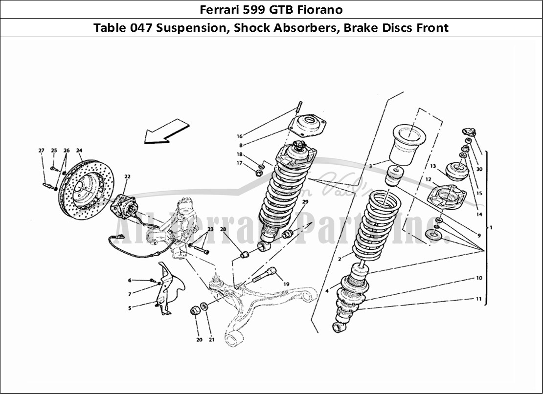 Ferrari Parts Ferrari 599 GTB Fiorano Page 047 Front Suspension - Shock