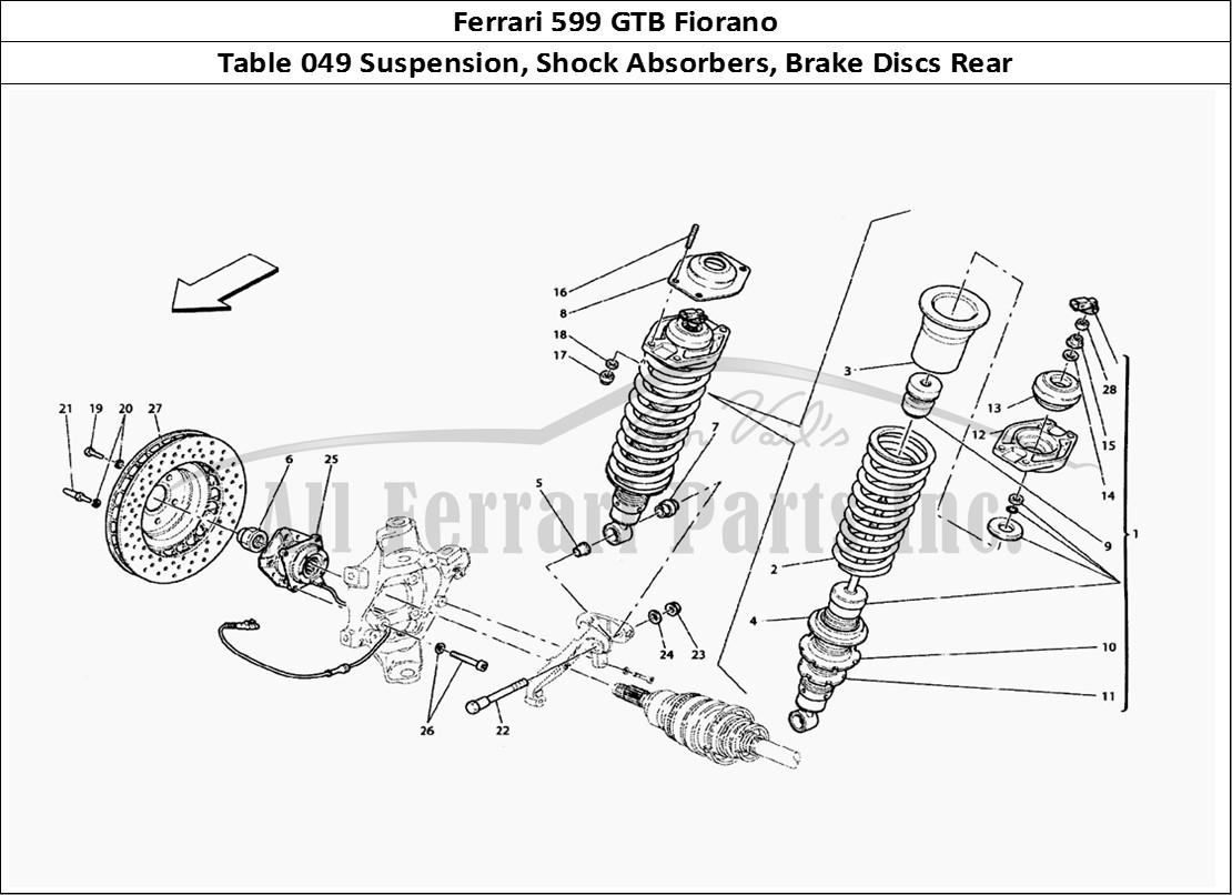 Ferrari Parts Ferrari 599 GTB Fiorano Page 049 Rear Suspension - shock a
