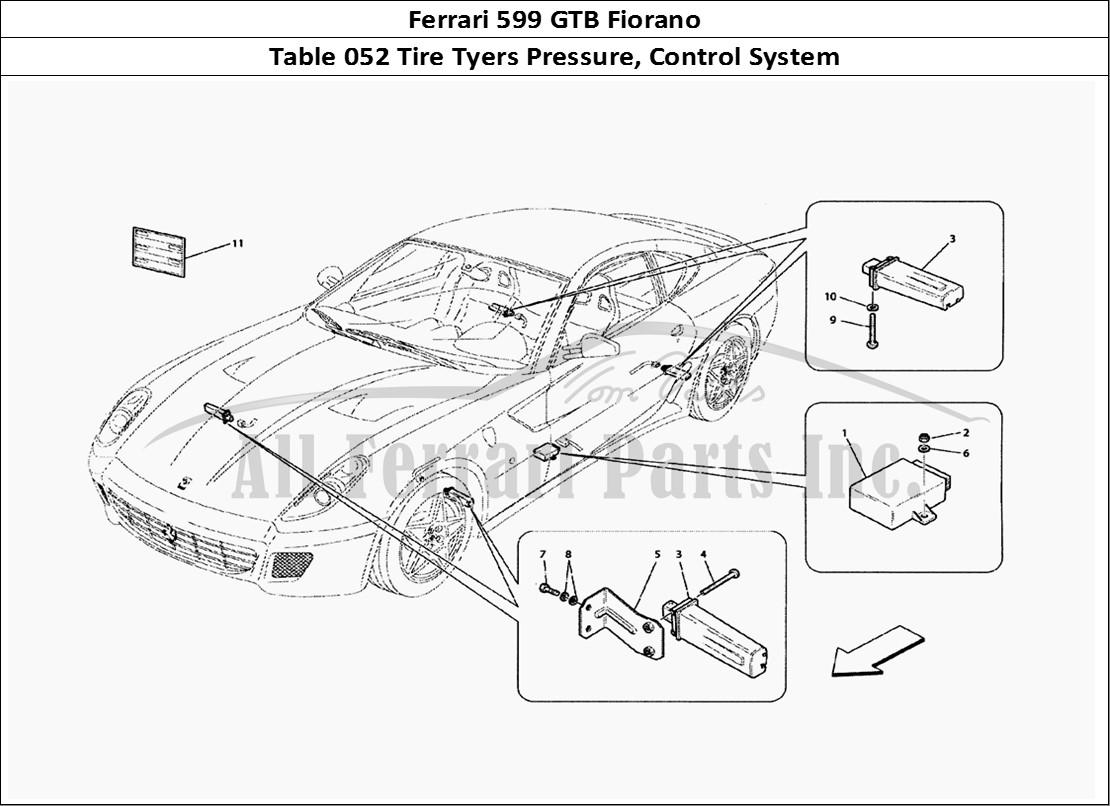 Ferrari Parts Ferrari 599 GTB Fiorano Page 052 Tyres Pressure And Contro