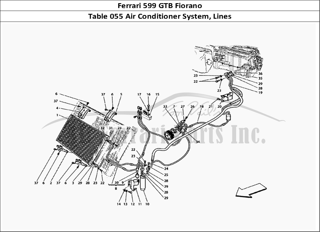 Ferrari Parts Ferrari 599 GTB Fiorano Page 055 Air Conditioning System -