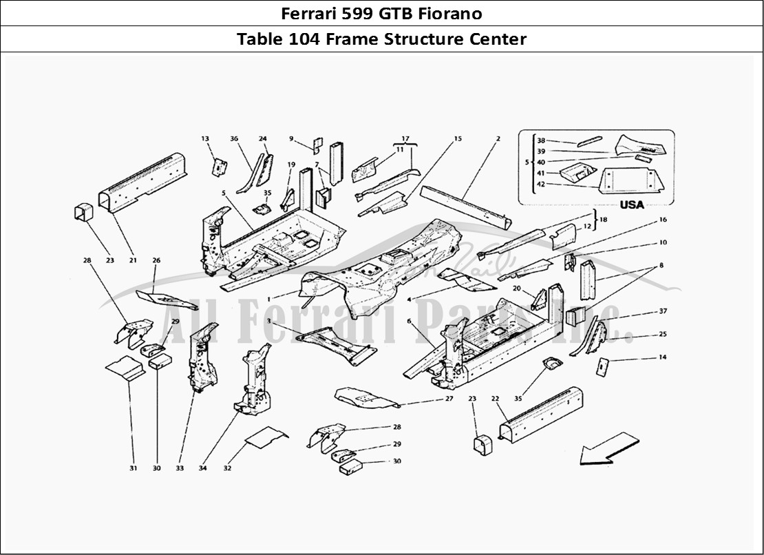 Ferrari Parts Ferrari 599 GTB Fiorano Page 104 Central Structures And Co