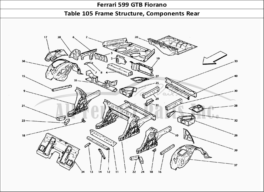 Ferrari Parts Ferrari 599 GTB Fiorano Page 105 Rear Structures And Compo