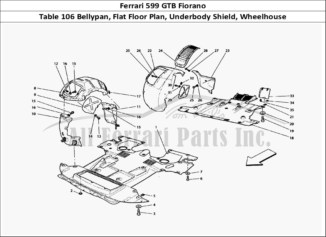 Ferrari Parts Ferrari 599 GTB Fiorano Page 106 Flat Floor Pan and Wheelh