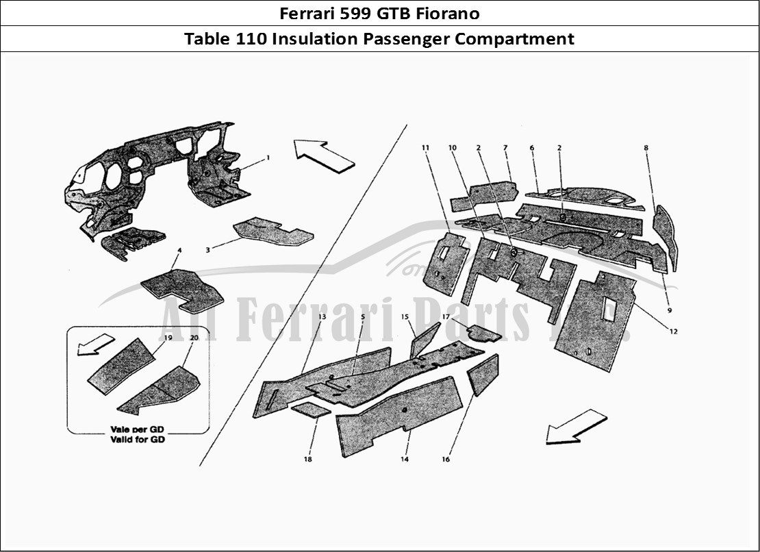 Ferrari Parts Ferrari 599 GTB Fiorano Page 110 Passengers Compartment In