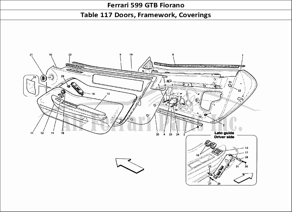 Ferrari Parts Ferrari 599 GTB Fiorano Page 117 Doors - Framework and Cov