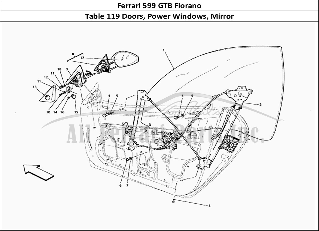 Ferrari Parts Ferrari 599 GTB Fiorano Page 119 Doors - Power Window And