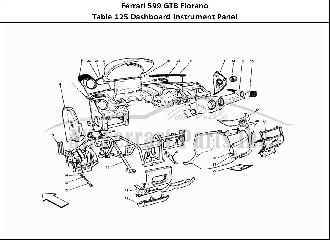 Ferrari Parts Ferrari 599 GTB Fiorano Page 125 Instruments Panel