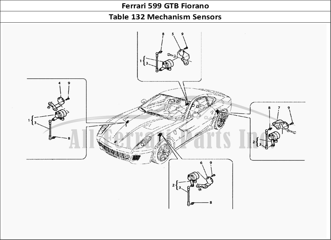 Ferrari Parts Ferrari 599 GTB Fiorano Page 132 Movement Sensors