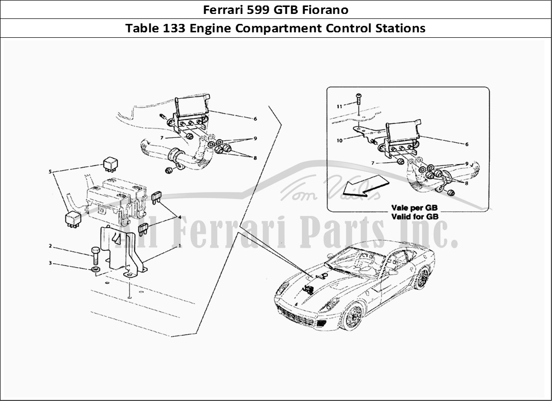 Ferrari Parts Ferrari 599 GTB Fiorano Page 133 Motor Compartments Contro