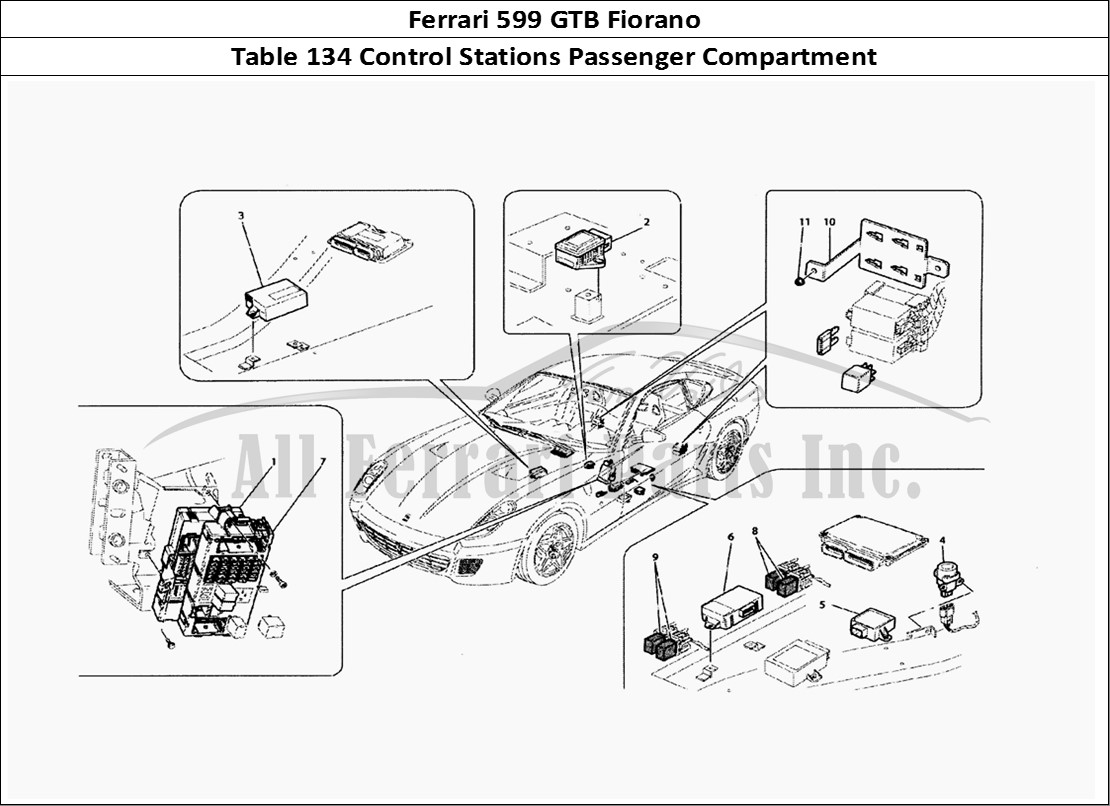 Ferrari Parts Ferrari 599 GTB Fiorano Page 134 Passengers Compartment Co
