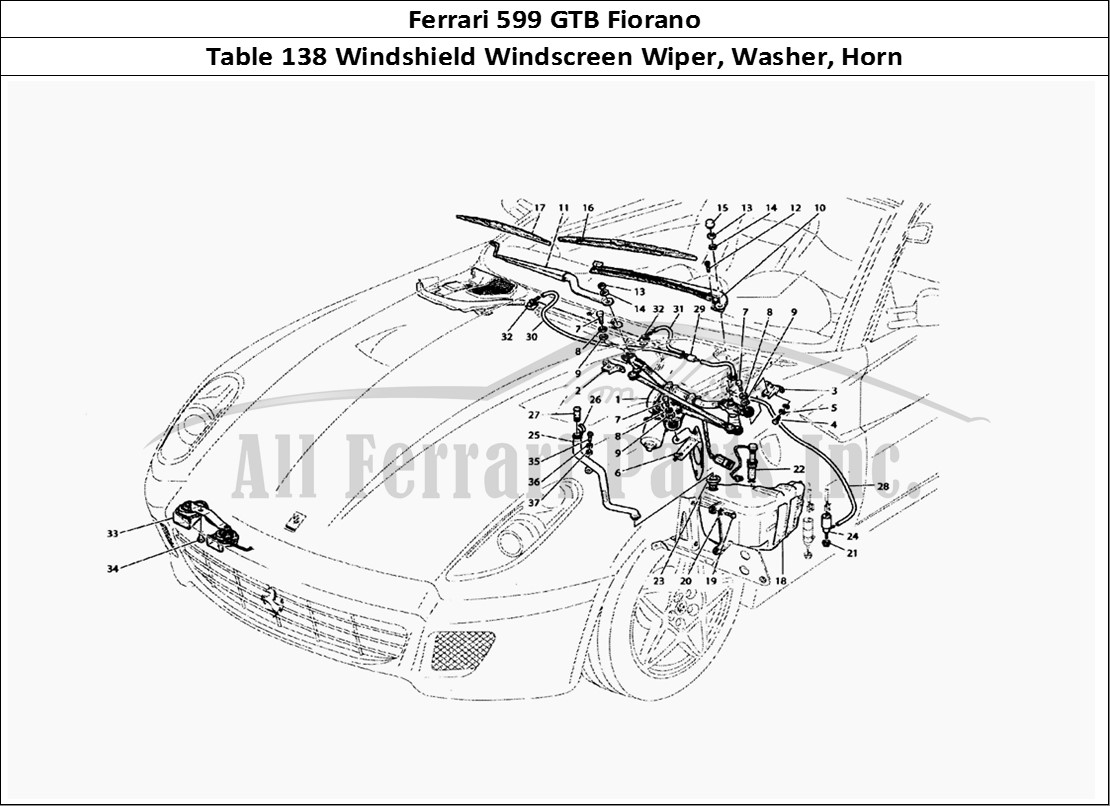 Ferrari Parts Ferrari 599 GTB Fiorano Page 138 Windscreen Wiper, Windscr