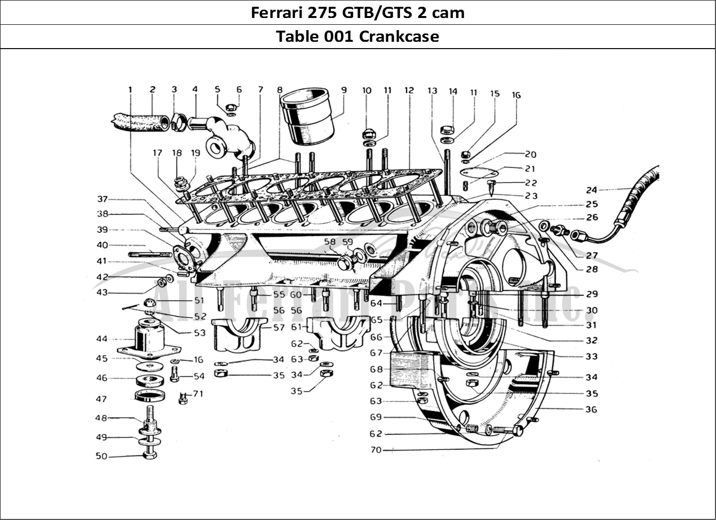 Ferrari Parts Ferrari 275 GTB/GTS 2 cam Page 001 Crankcase