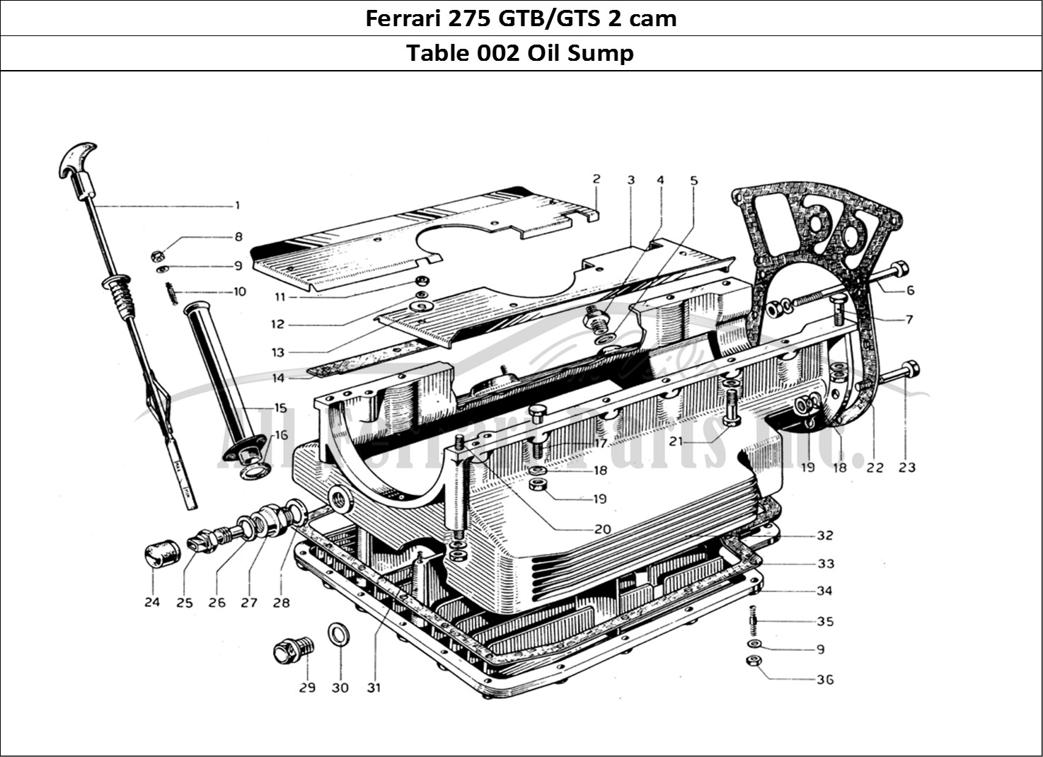 Ferrari Parts Ferrari 275 GTB/GTS 2 cam Page 002 Oil sump