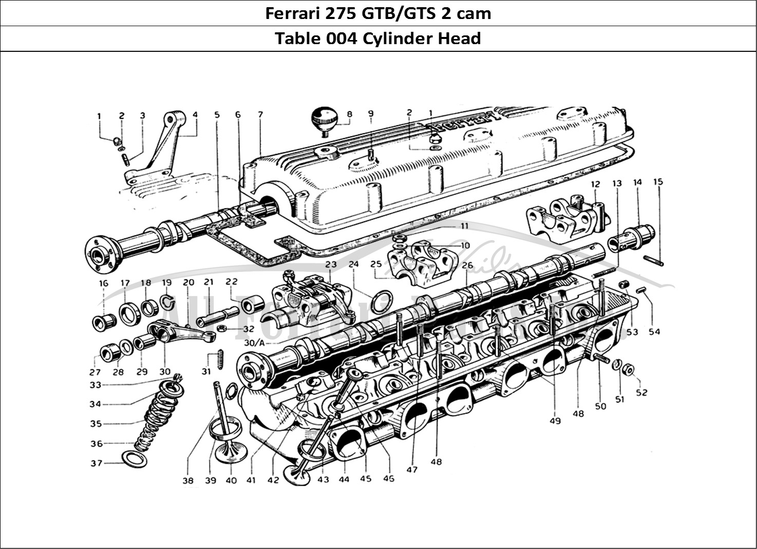 Ferrari Parts Ferrari 275 GTB/GTS 2 cam Page 004 Cylinder Head