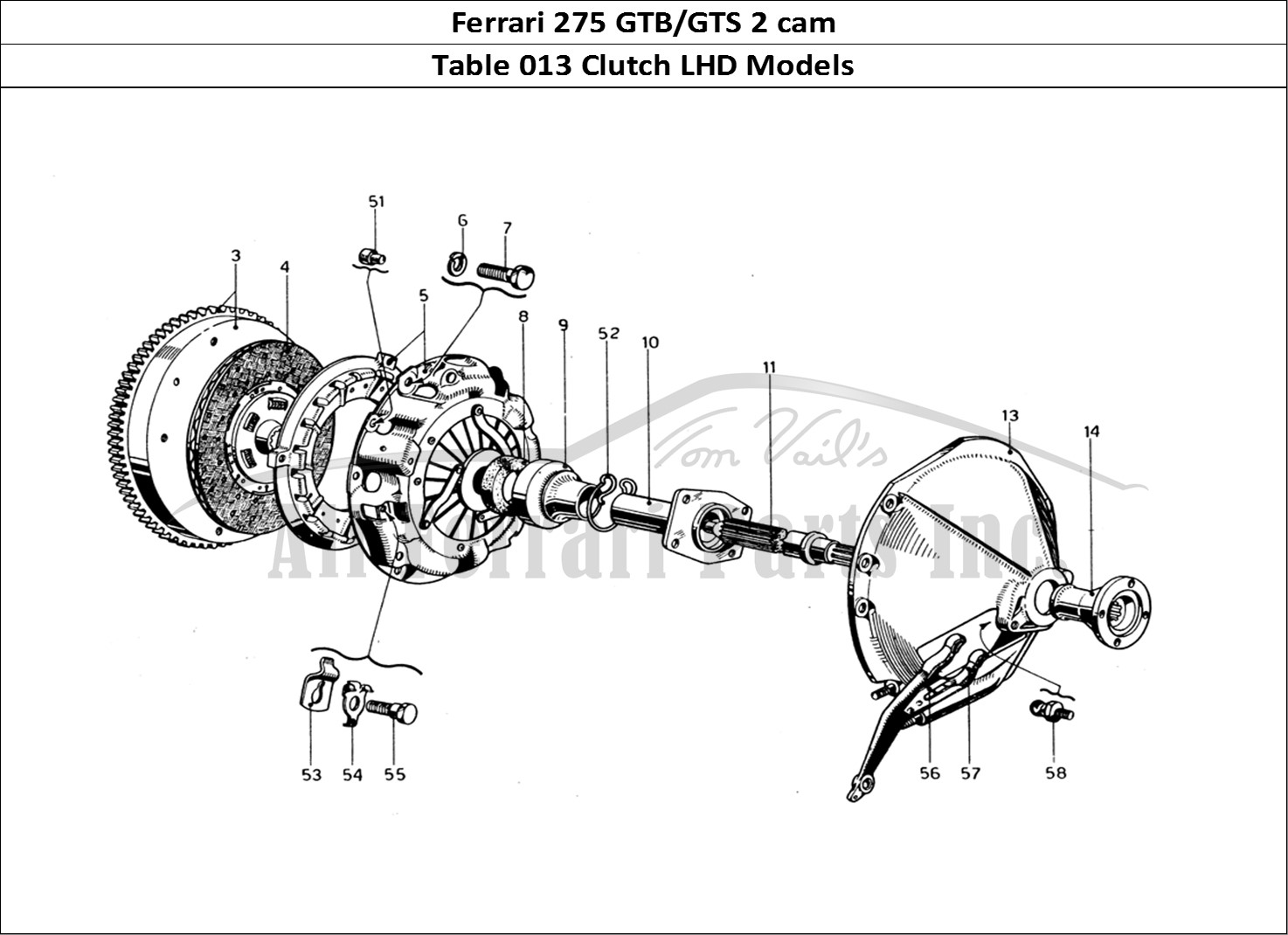 Ferrari Parts Ferrari 275 GTB/GTS 2 cam Page 013 Clutch - Left Hand Drive