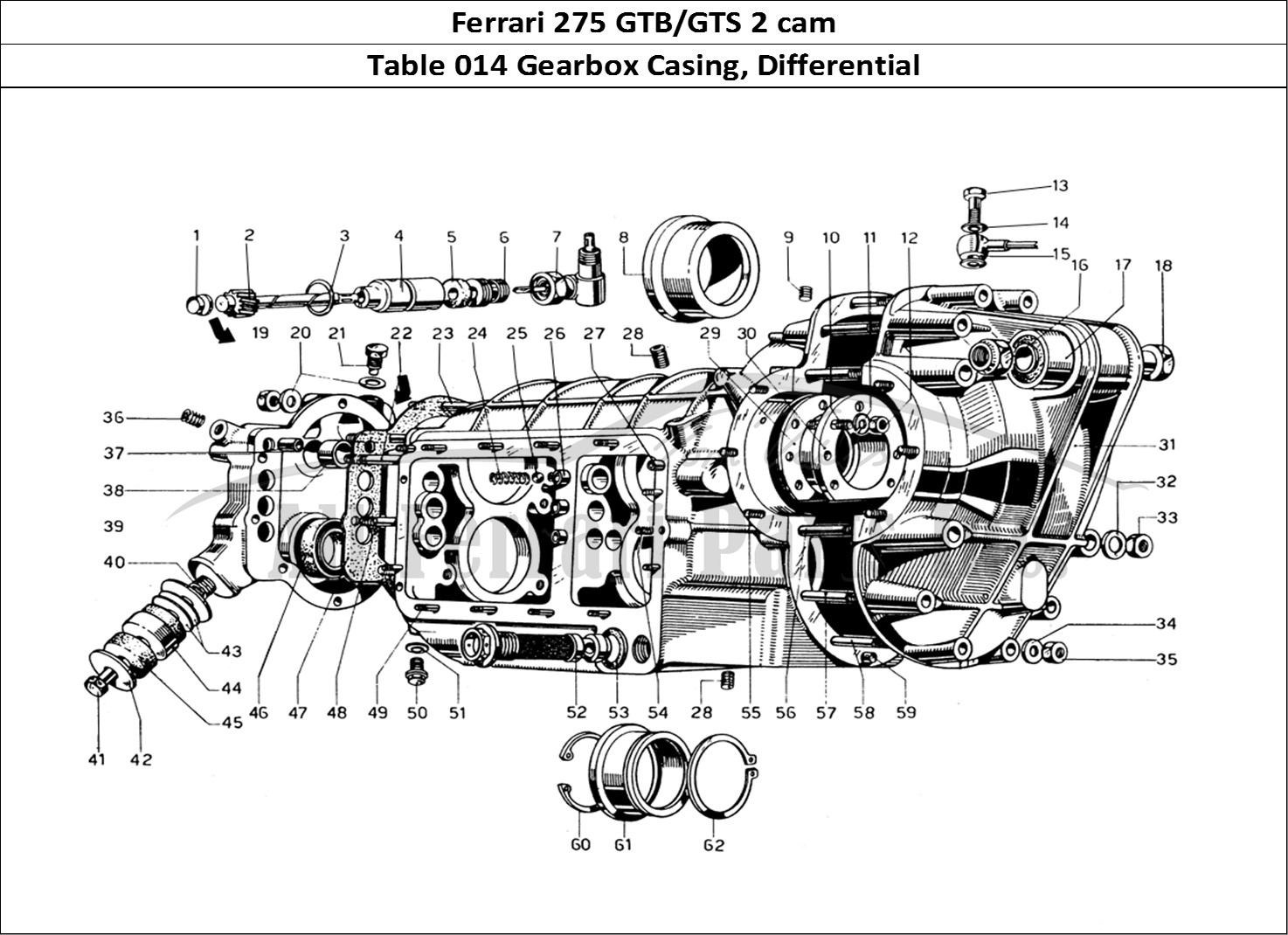 Ferrari Parts Ferrari 275 GTB/GTS 2 cam Page 014 Gearbox Casing - Differen