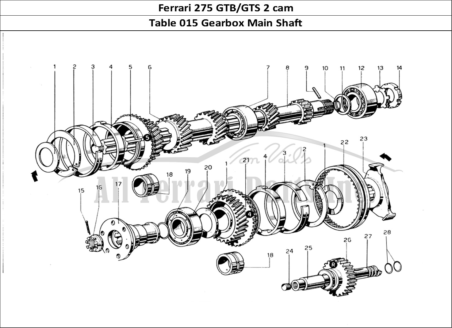 Ferrari Parts Ferrari 275 GTB/GTS 2 cam Page 015 Primaty Shaft