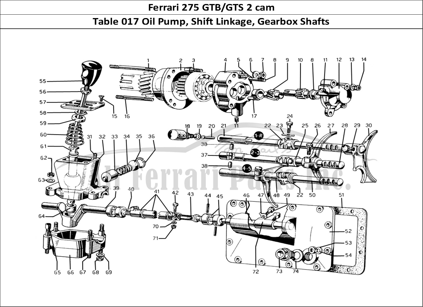 Ferrari Parts Ferrari 275 GTB/GTS 2 cam Page 017 Oil Pump & Linkage