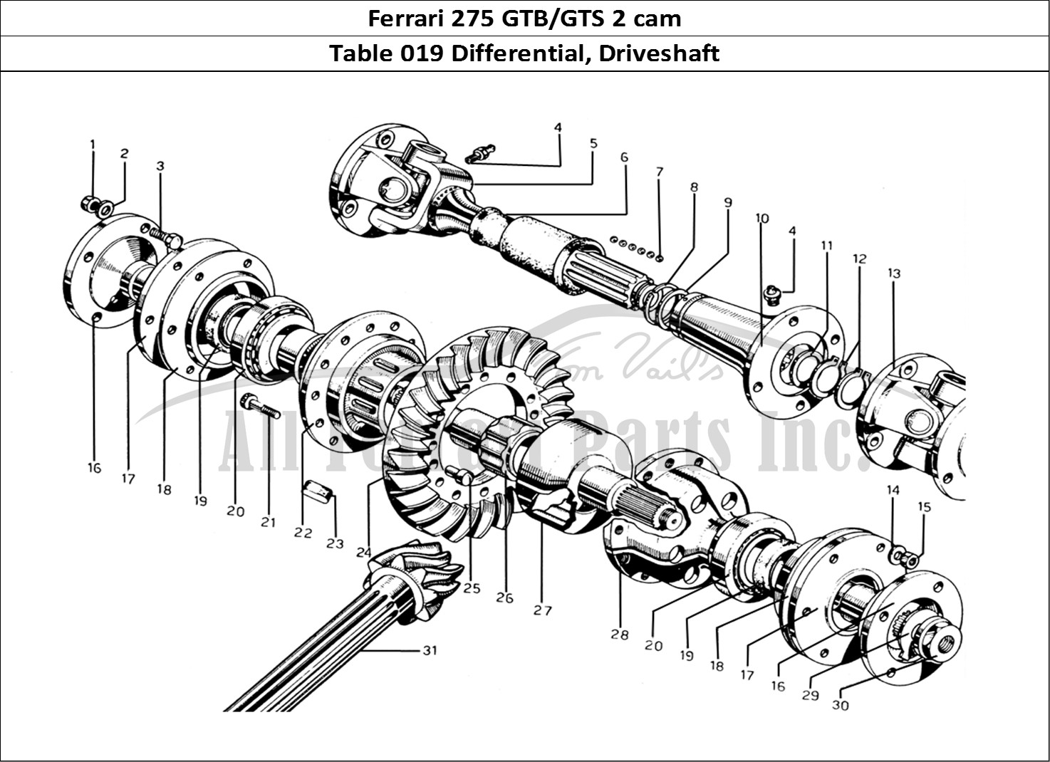 Ferrari Parts Ferrari 275 GTB/GTS 2 cam Page 019 Differential & Driveshaft