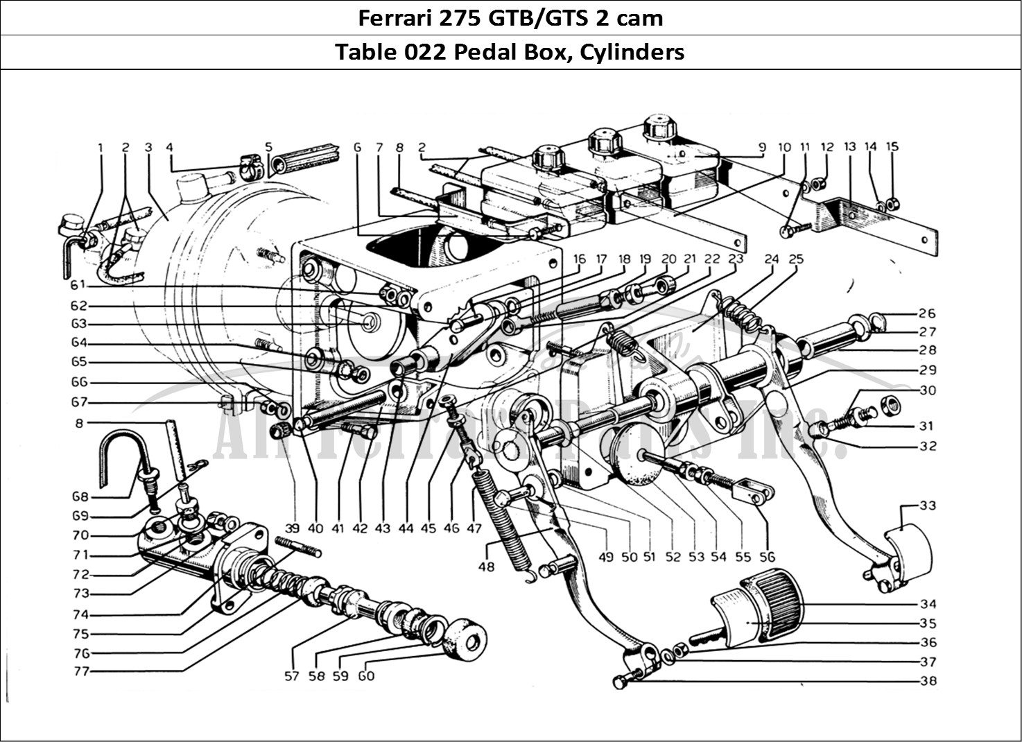 Ferrari Parts Ferrari 275 GTB/GTS 2 cam Page 022 Pedal Box